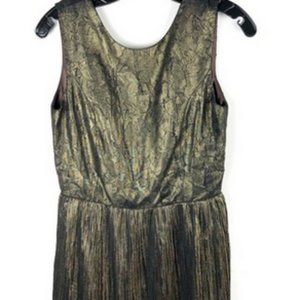 MM Couture Black Gold Shimmer Cocktail Dress OBO